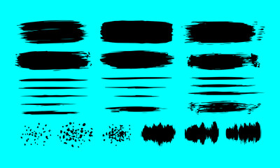 Hand-drawn Vector Brush Stroke Collection, Distressed Ink Underlines and Borders for Design Assets