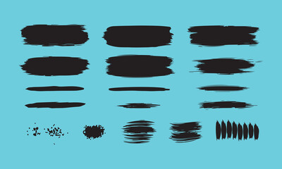 Hand-drawn Vector Brush Stroke Collection, Distressed Ink Underlines and Borders for Design Assets