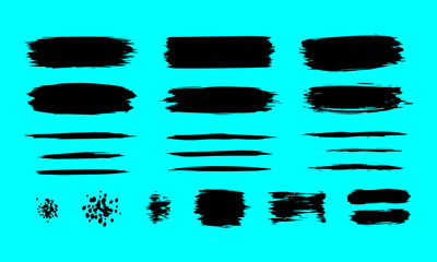 Hand-drawn Vector Brush Stroke Collection, Distressed Ink Underlines and Borders for Design Assets