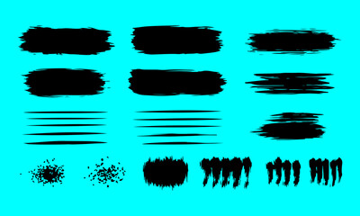 Hand-drawn Vector Brush Stroke Collection, Distressed Ink Underlines and Borders for Design Assets