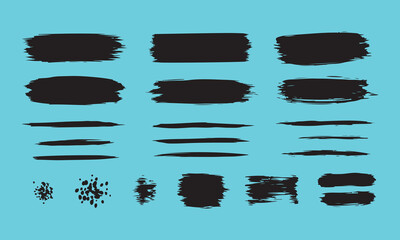 Hand-drawn Vector Brush Stroke Collection, Distressed Ink Underlines and Borders for Design Assets