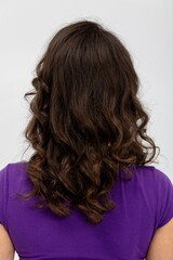 Fototapeta premium Elegant luminous hair, Fashionable luminous tresses showcasing elegant volume and shine, Stylish shimmering hair displaying refined elegance with luminous body and vibrant radiance