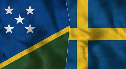 Flags of Solomon Islands and Sweden side by side
