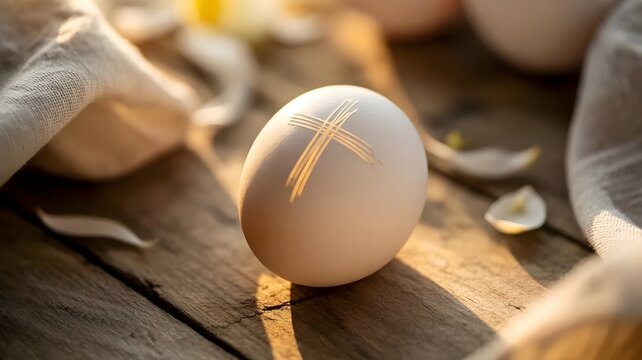 Minimalist egg with cross symbol &ndash; Perfect for clean religious branding, spiritual blogs, or Easter card designs.