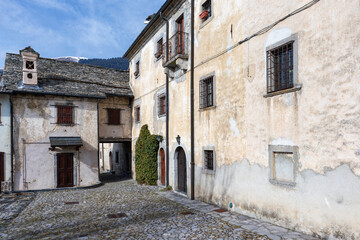 Fototapeta premium View of the old village of Arnosto in Imagna Valley