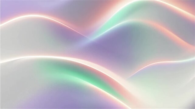Ethereal Iridescent Abstract Waves with Shimmering Pastel Glow and Fluid Dreamlike Motion