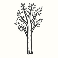 Symmetrical Tree Icon for Balance and Environmental Sustainability