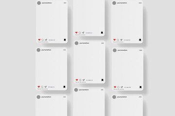 Carousel post on social media mockup with cellphone for present your products and branding © Siddiq