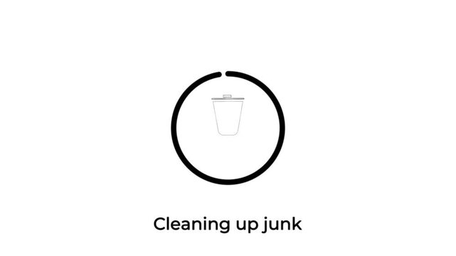 storage cleanup loading animation for mobile and desktop interface.
