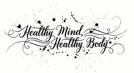 Healthy Mind, Healthy Body typography design