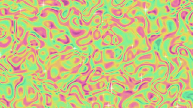 Colorful Holographic Liquid Marble Background with Sparkles