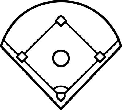 Professional baseball field diamond layout icon vector