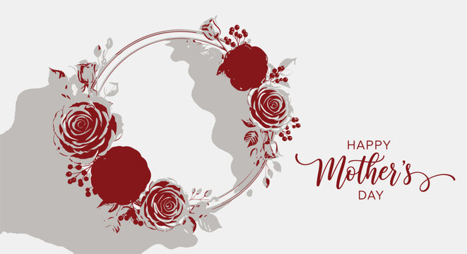 Mother's Day floral wreath vector graphic