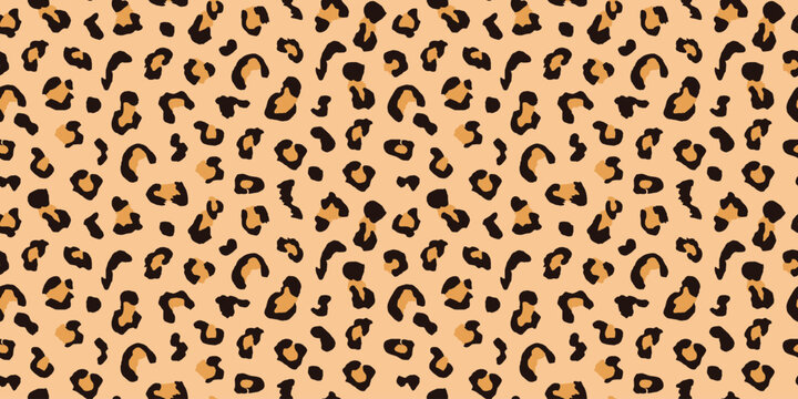 Hand drawn Seamless leopard pattern, leopard texture, cheetah fur, jaguar skin, African animal pattern. Leopard perfectly t-shirt design printing.animal print design and background.