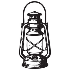 Vintage Maritime Oil Lantern Nautical Diving Light Illustration
