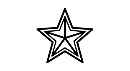 Obraz premium Simple Black Star Icon on White.