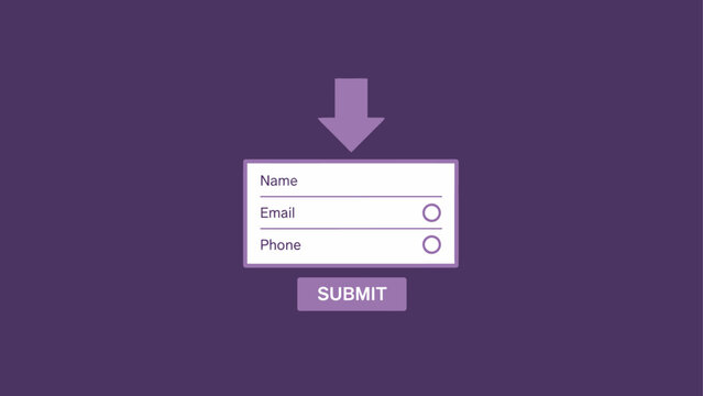 Simple Contact Form with Submit Button and Arrow.