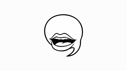 Obraz premium Speech Bubble Mouth Icon Representing Communication and Dialogue.