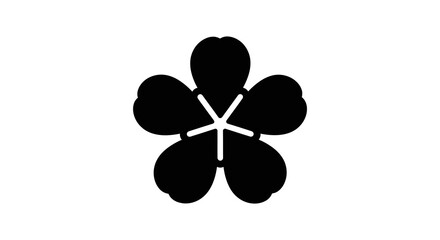 Simple black flower illustration on a white background a minimalist floral design