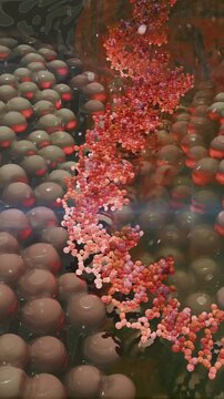 3D Visualization of Glowing DNA Double Helix for Genetic Engineering and Biotechnology Research. 