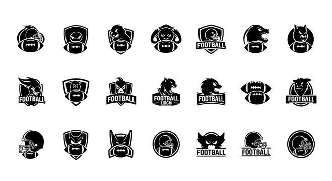 Football Logo Collection - 24 Professional Vector Icons for American Football Teams