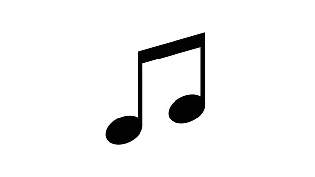 Black musical note on white background