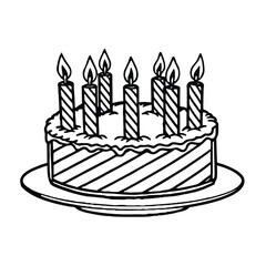 Vintage striped birthday cake candles