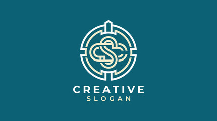 Fototapeta premium This innovative circular logo features intricate geometric patterns, ideal for branding projects focusing on creativity, collaboration, and unity in thought and design.