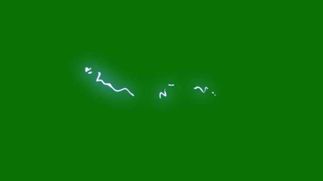 Blue Electric Lightning Bolt Strike Animation on Green Screen  Background, High Voltage Thunderstorm Energy Flash Overlay 4K VFX for Titles, Logos and Motion Graphics