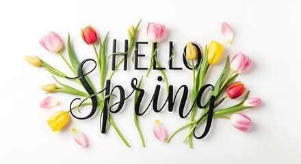 Spring sale begins vibrant tulips welcome new season with hello spring © Nahar