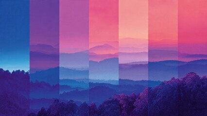 Colorful Mountain Landscape Gradient