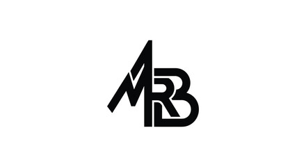 Monogram logo featuring intertwined letters m and b in black silhouette © MdAbulBasher
