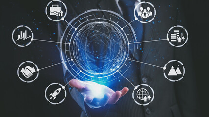 Obraz premium Business growth strategy, growth planning, business expansion, strategic metrics, and innovation roadmap for continued business growth and business success by 2025 and beyond. Spire