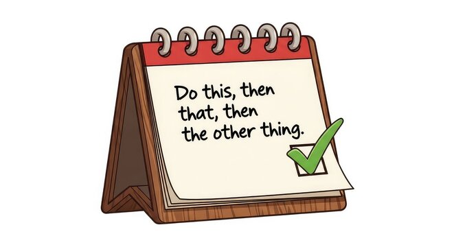 A checklist on a calendar reminding you to do tasks in a specific order
