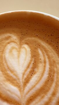 Detailed examination of espresso foam and surface texture