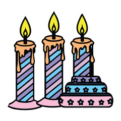 Antique style birthday candles