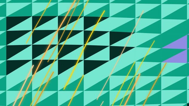 Abstract Geometric Pattern with Colorful Triangles and Dynamic Lines