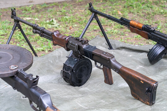 Old Soviet RPD machine gun with stand