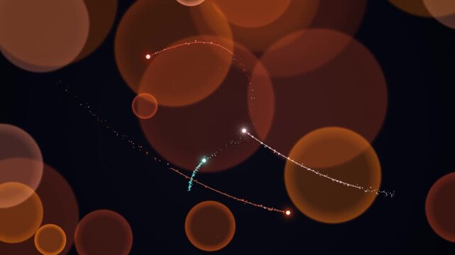 Dynamic Light Trails and Bokeh Effect in a Night Sky Composition