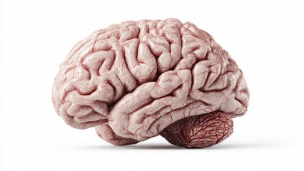 Fototapeta premium Realistic human brain model with detailed anatomy and vascular structures
