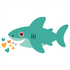 Obraz premium Adorable baby shark character cartoon vector for kids??life and underwater creature designs