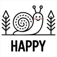Adorable snail illustration for baby wear and children room decor Scandinavian vector design © azzedine
