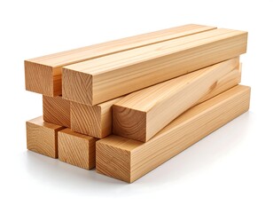 Stack of wooden planks and beams.