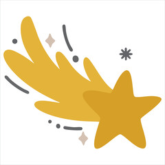 Space concept with comet and elements for kids funny print designs © azzedine