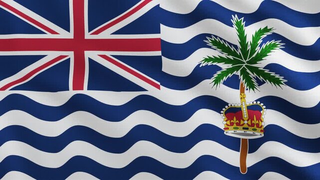 Waving Flag of the British Indian Ocean Territory (BIOT) Close Up