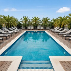 Fototapeta premium Beautiful resort swimming pool awaits