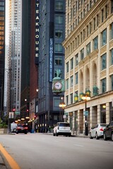 Fototapeta premium View of Chicago Buildings at Sunrise