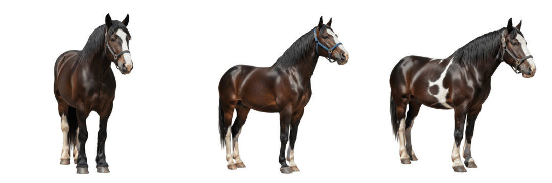 Belgian Draft Horse Equus ferus caballus isolated on white background, Brabant heavy horse from Belgi&euml; Belgique Belgium, European draught farm horse, powerful cold blood breed studio cutout