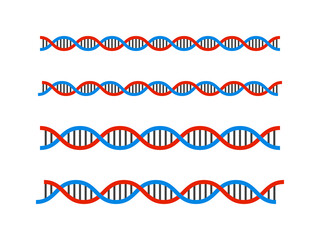 Fototapeta premium DNA・二重螺旋構造ラインセット