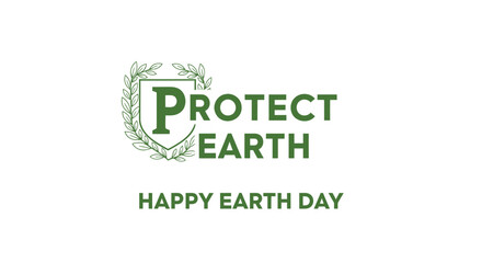 Fototapeta premium Earth Day Protect Earth logo vector